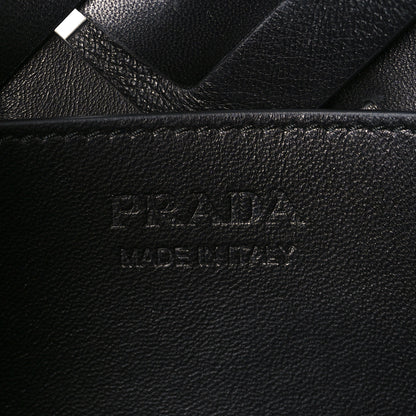 Prada Vitello Intreccio Tress Shoulder Bag Black 6 of 8