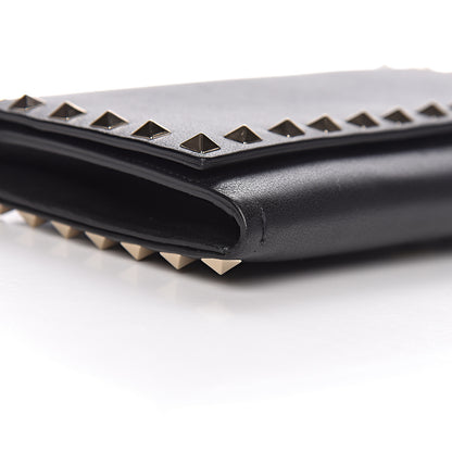 Valentino Garavani Vitello Small Rockstud Flap Wallet on Chain Black 8 of 11