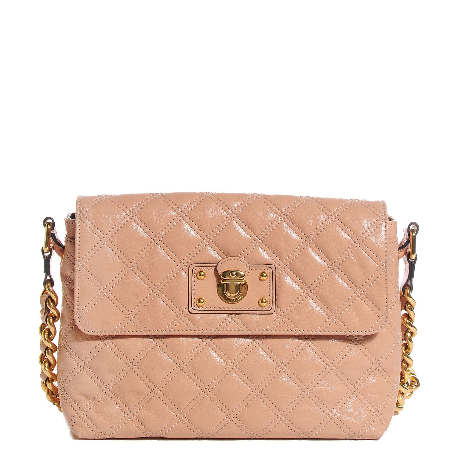 Marc Jacobs Lacquered Lambskin The Large Single Flap Blush 1 of 9