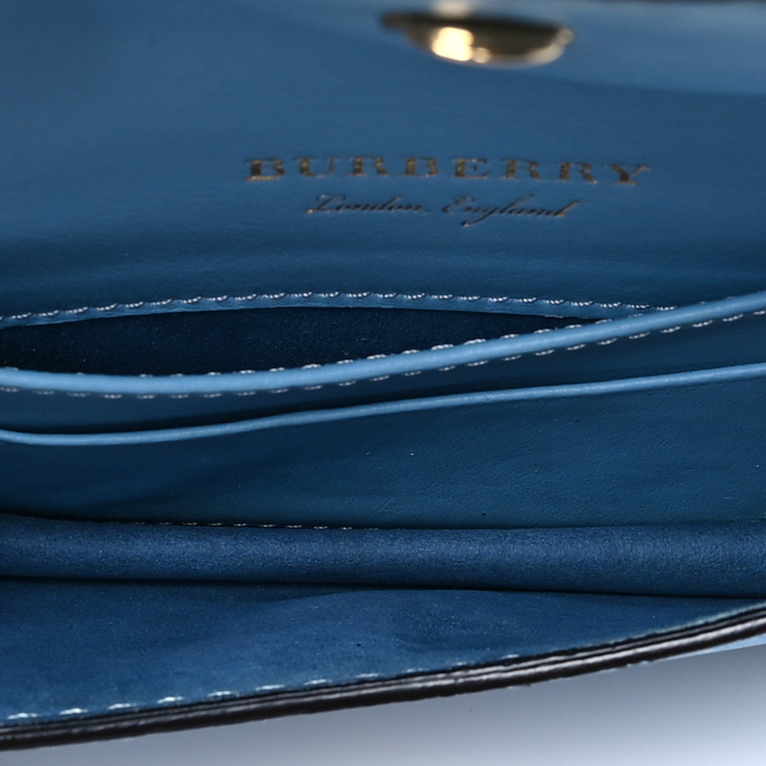 Burberry House Check Calfskin Mini Buckle Crossbody Bag Blue 4 of 7