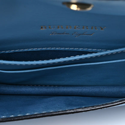 Burberry House Check Calfskin Mini Buckle Crossbody Bag Blue 4 of 7