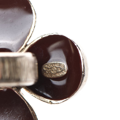 Chanel Enamel CC Flower Ring 6 Burgundy Gold 5 of 6