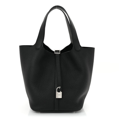 Hermes Taurillon Clemence Picotin Lock 22 MM Black 1 of 11