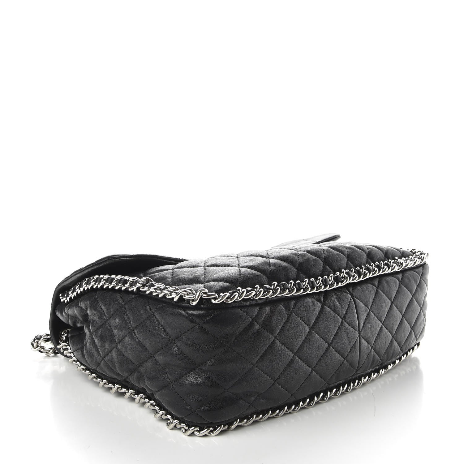 Chanel Washed Lambskin Quilted Maxi Chain Around Flap Black 4 of 10