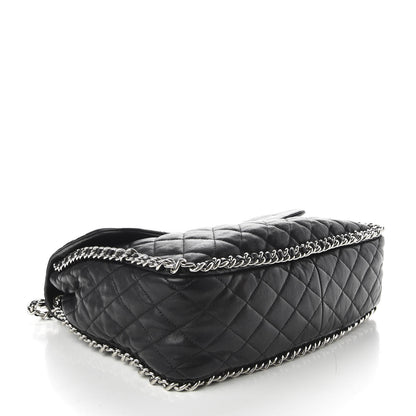 Chanel Washed Lambskin Quilted Maxi Chain Around Flap Black 4 of 10