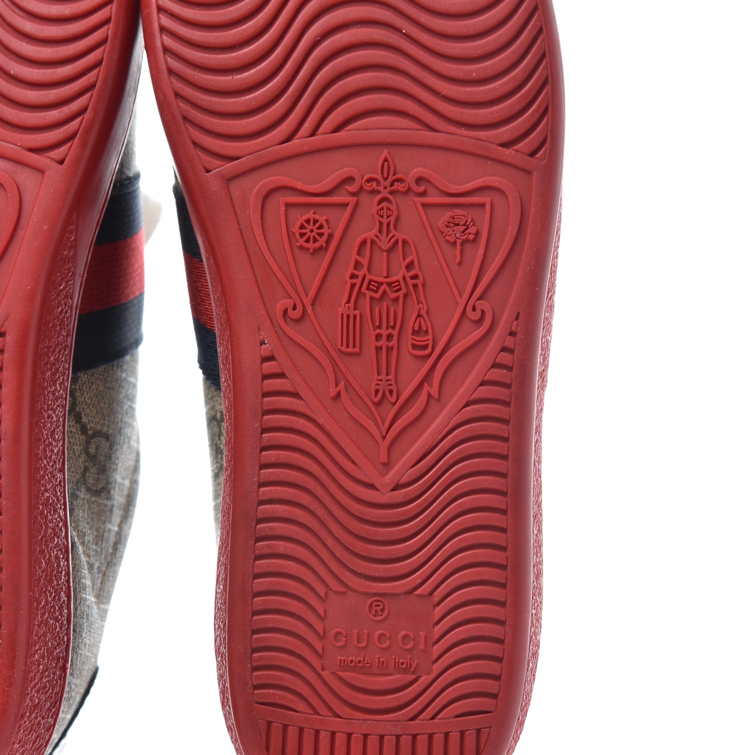 Gucci GG Supreme Monogram Web Womens Ace Sneakers 36 Red 6 of 11