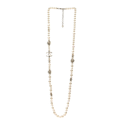 Chanel Pearl Crystal CC Star Long Necklace Gold 3 of 5