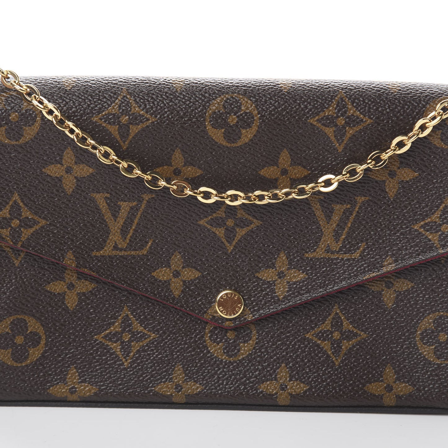 Monogram Pochette Felicie Chain Wallet Fuchsia