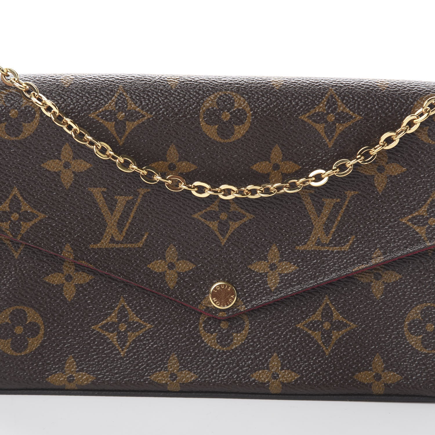 Louis Vuitton Monogram Pochette Felicie Chain Wallet Fuchsia 9 of 9
