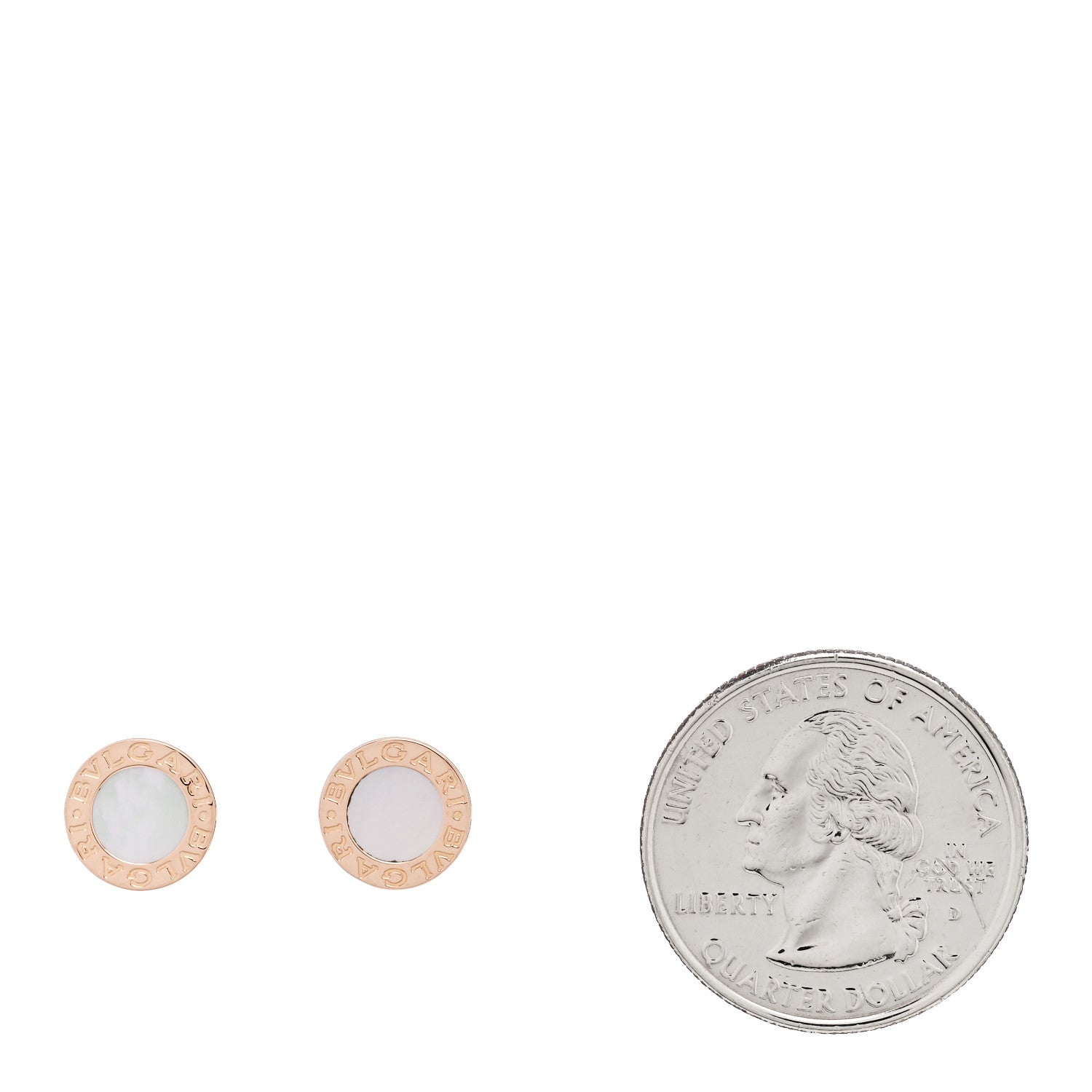 Bulgari 18K Rose Gold Mother of Pearl BVLGARI BVLGARI Stud Earrings 2 of 4