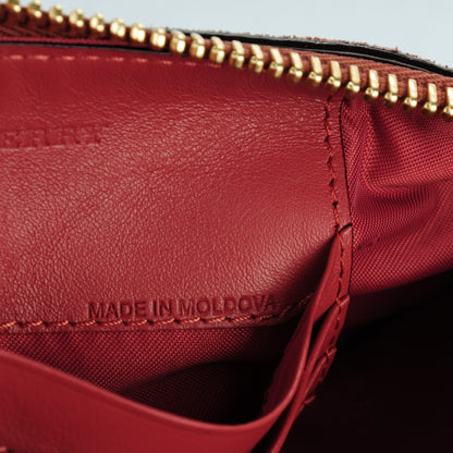 Burberry Suede Fringe Peyton Crossbody Clutch Bag Russet Pink 9 of 10