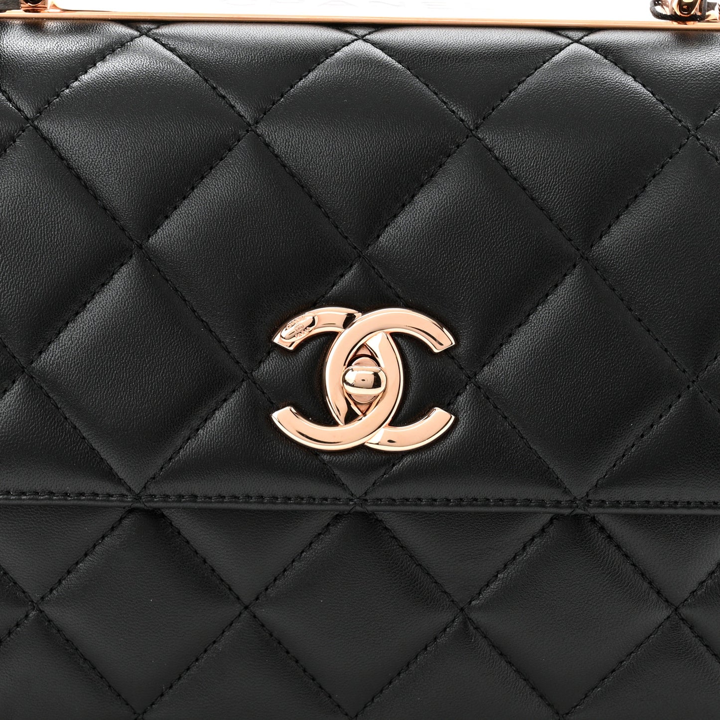 Lambskin Quilted Small Trendy CC Dual Handle Flap Bag Black