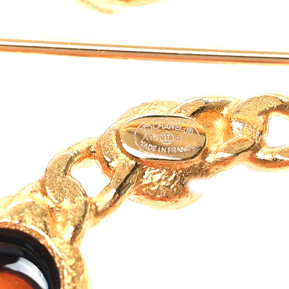 Chanel Pearl Crystal 5 CC Brooch Gold 3 of 4