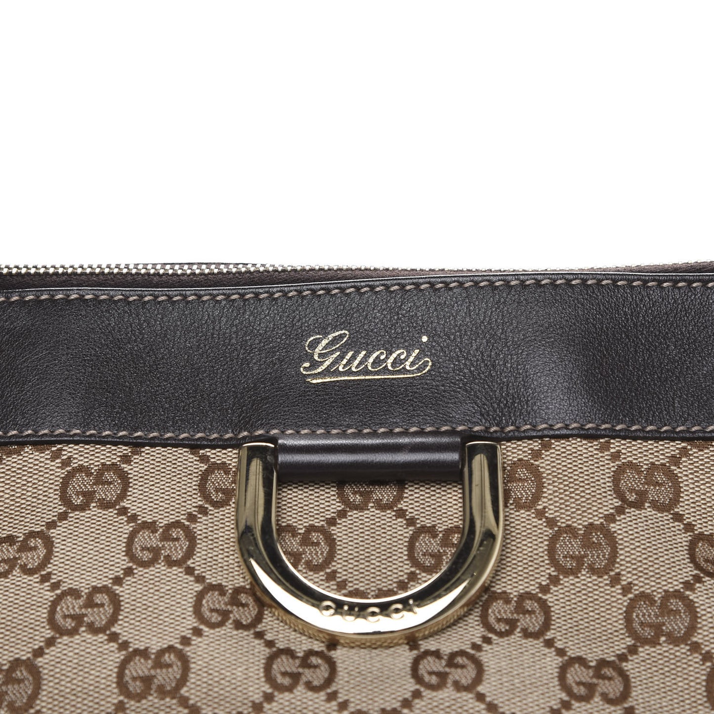 Monogram D Gold Tote Dark Brown