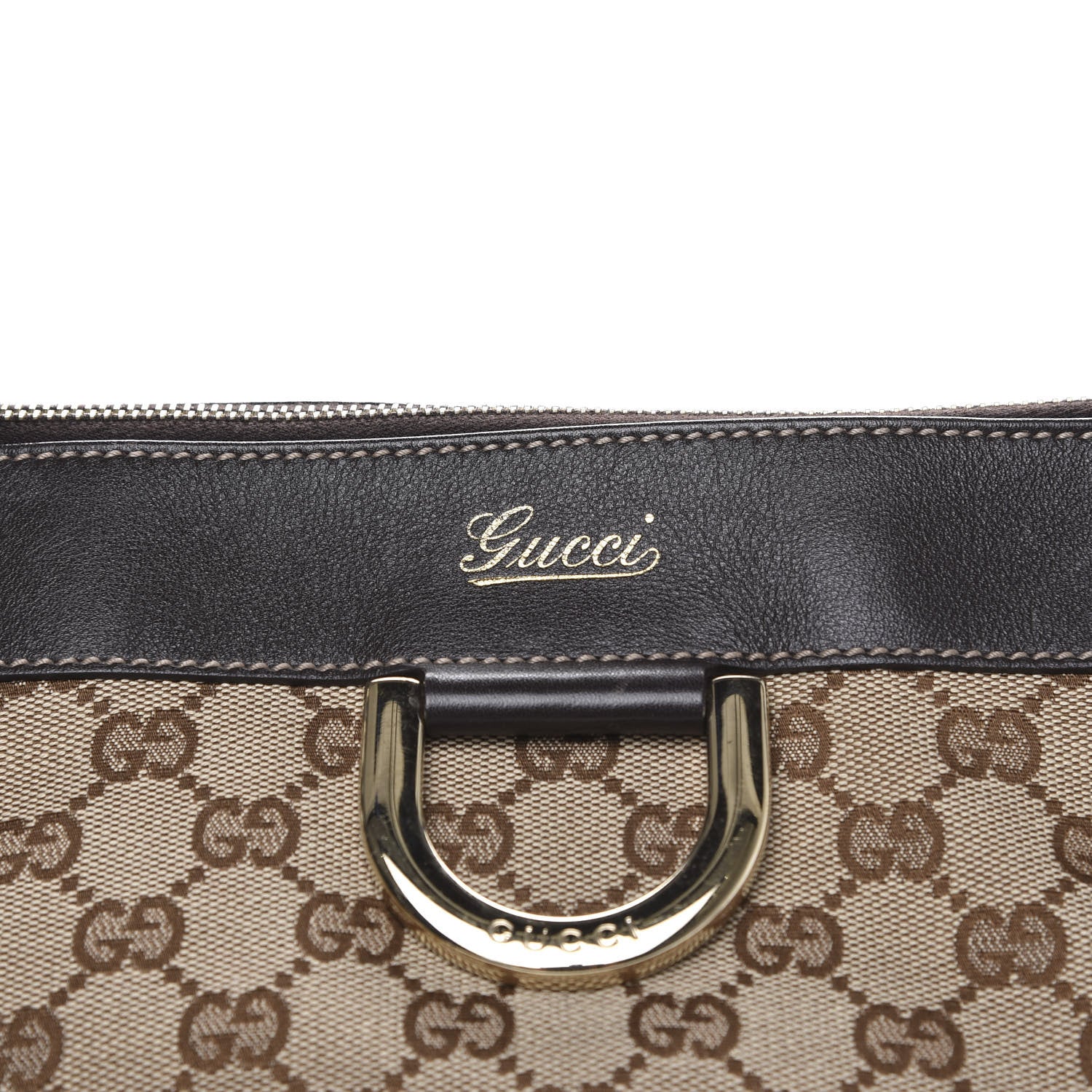 Gucci Monogram D Gold Tote Dark Brown 11 of 12