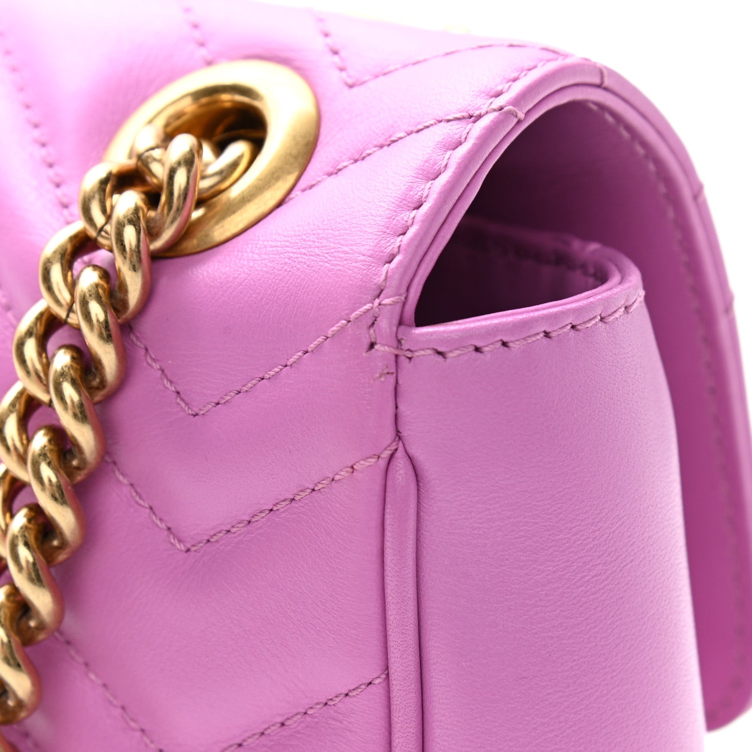 Gucci Calfskin Matelasse Medium GG Marmont Shoulder Bag Candy Mousse 10 of 11