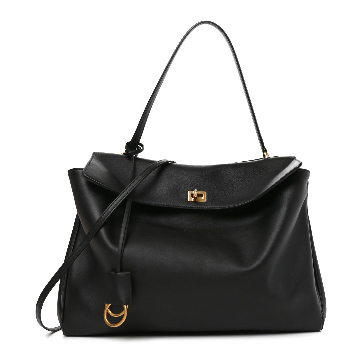 Balenciaga Smooth Calfskin Large Rodeo Top Handle Handbag Black 1 of 8