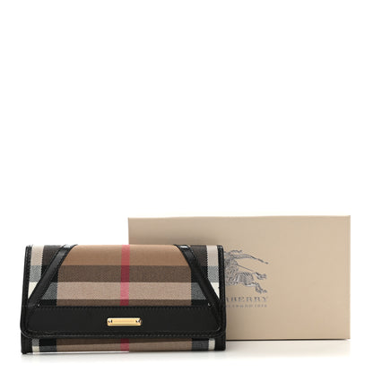 Burberry House Check Bridle Calfskin Penrose Continental Wallet Black 10 of 10
