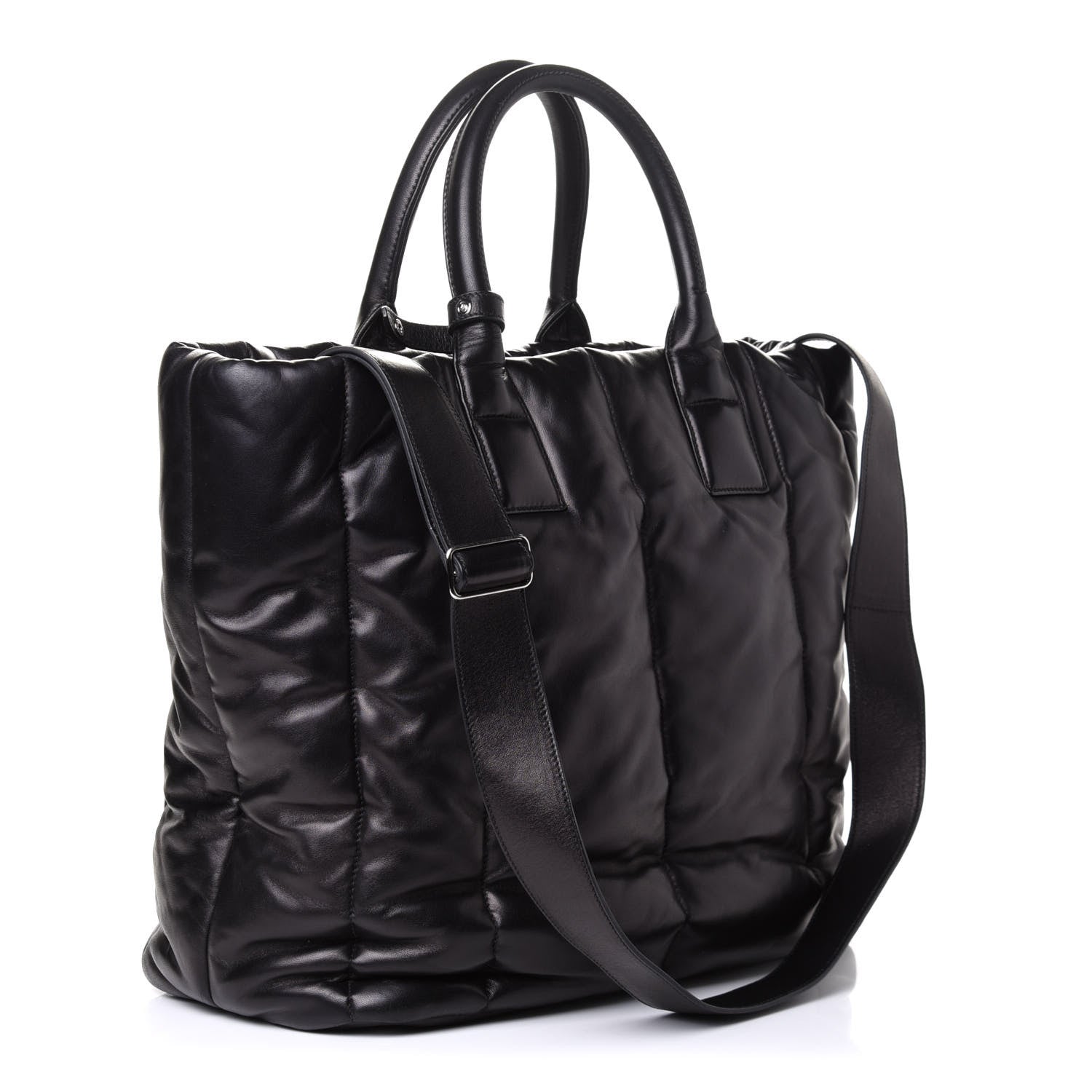 Prada Nappa Bomber North South Tote Black 2 of 4