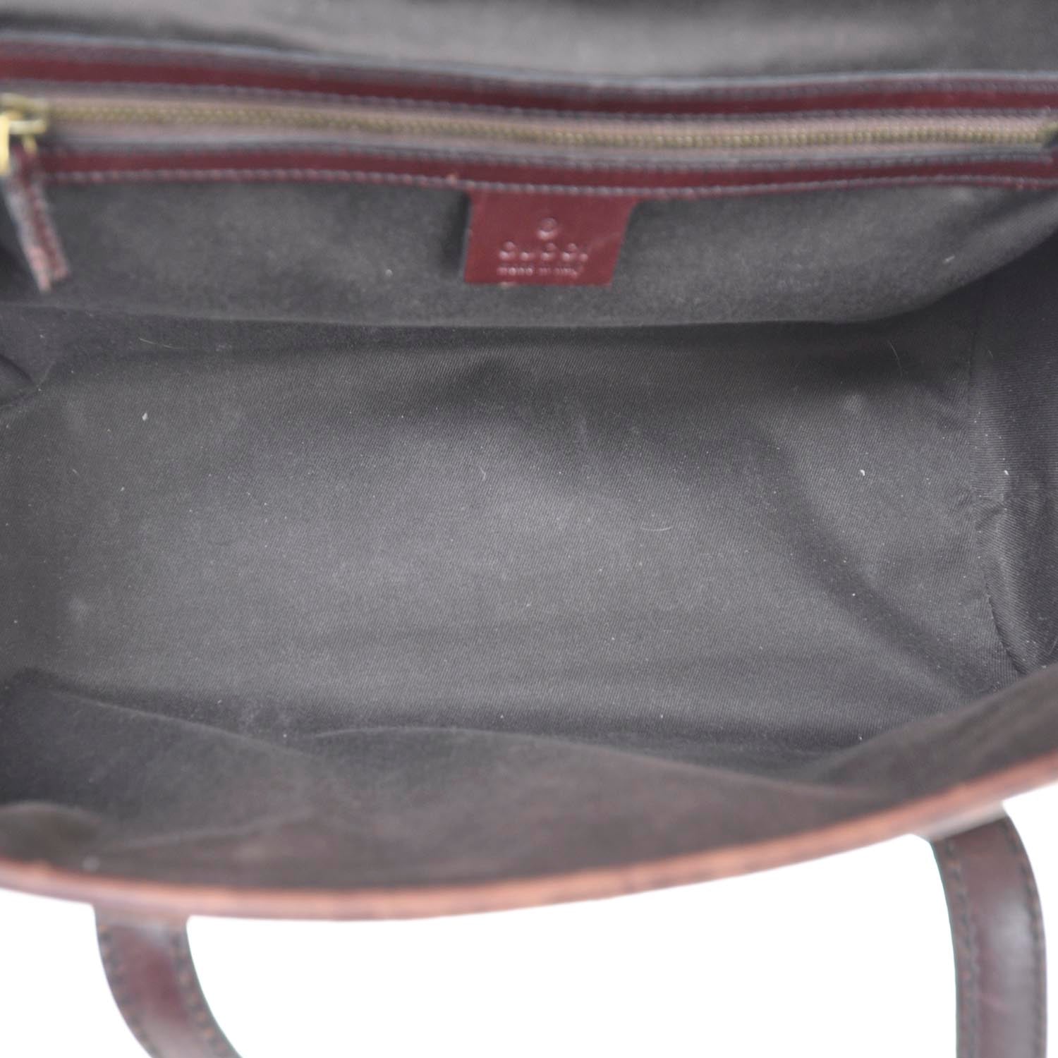 Gucci Monogram Studded Bamboo Bullet Satchel Brown 10 of 11
