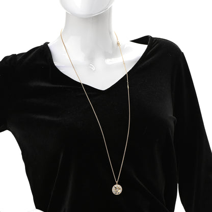 Christian Dior 18K Yellow Gold Diamond Mother of Pearl Rose Des Vents Medallion Necklace 2 of 8