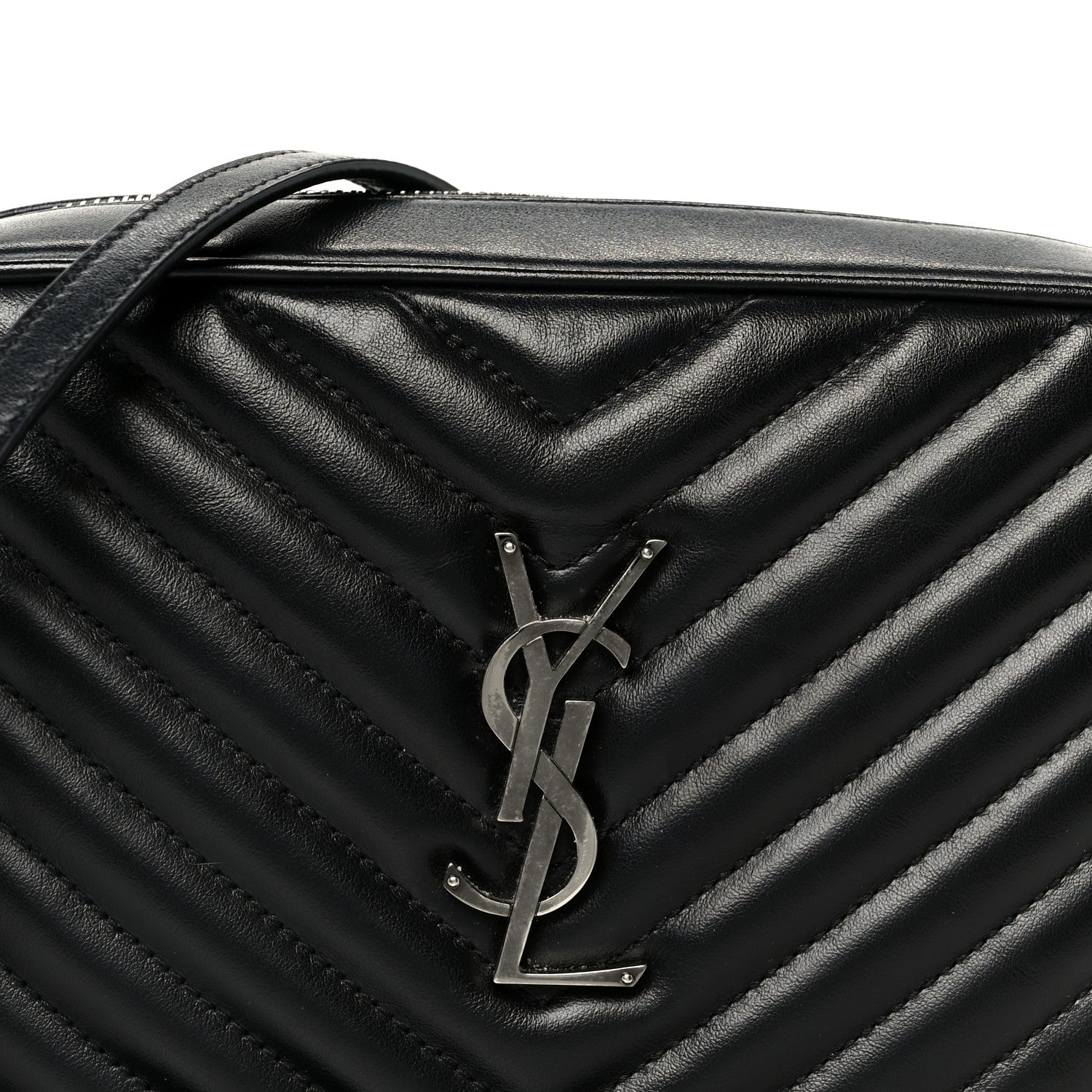Saint Laurent Calfskin Matelasse Monogram Lou Camera Bag Black 8 of 10