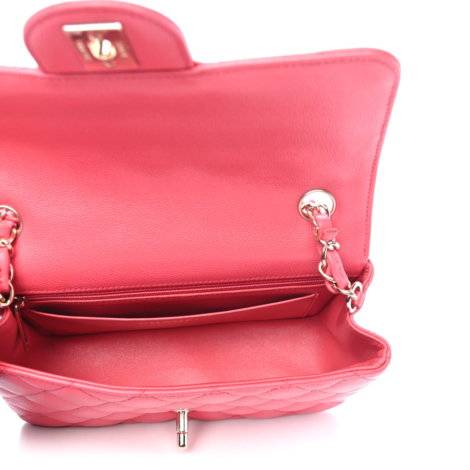 Chanel Caviar Quilted Mini Rectangular Flap Dark Pink 4 of 4