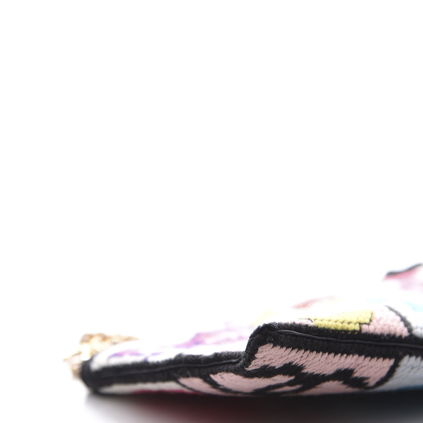 Needlepoint Precious Symbols Clutch Shoulder Bag Black