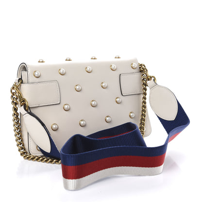 Gucci Nappa Pearl Studded Mini Queen Margaret Broadway Shoulder Bag Mystic White 3 of 10