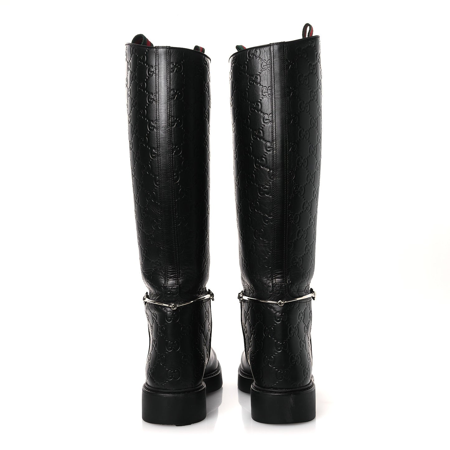 Guccissima Real Betis Glamour Calfskin Michelangelo Slim Horsebit Riding Boots 39.5 Black