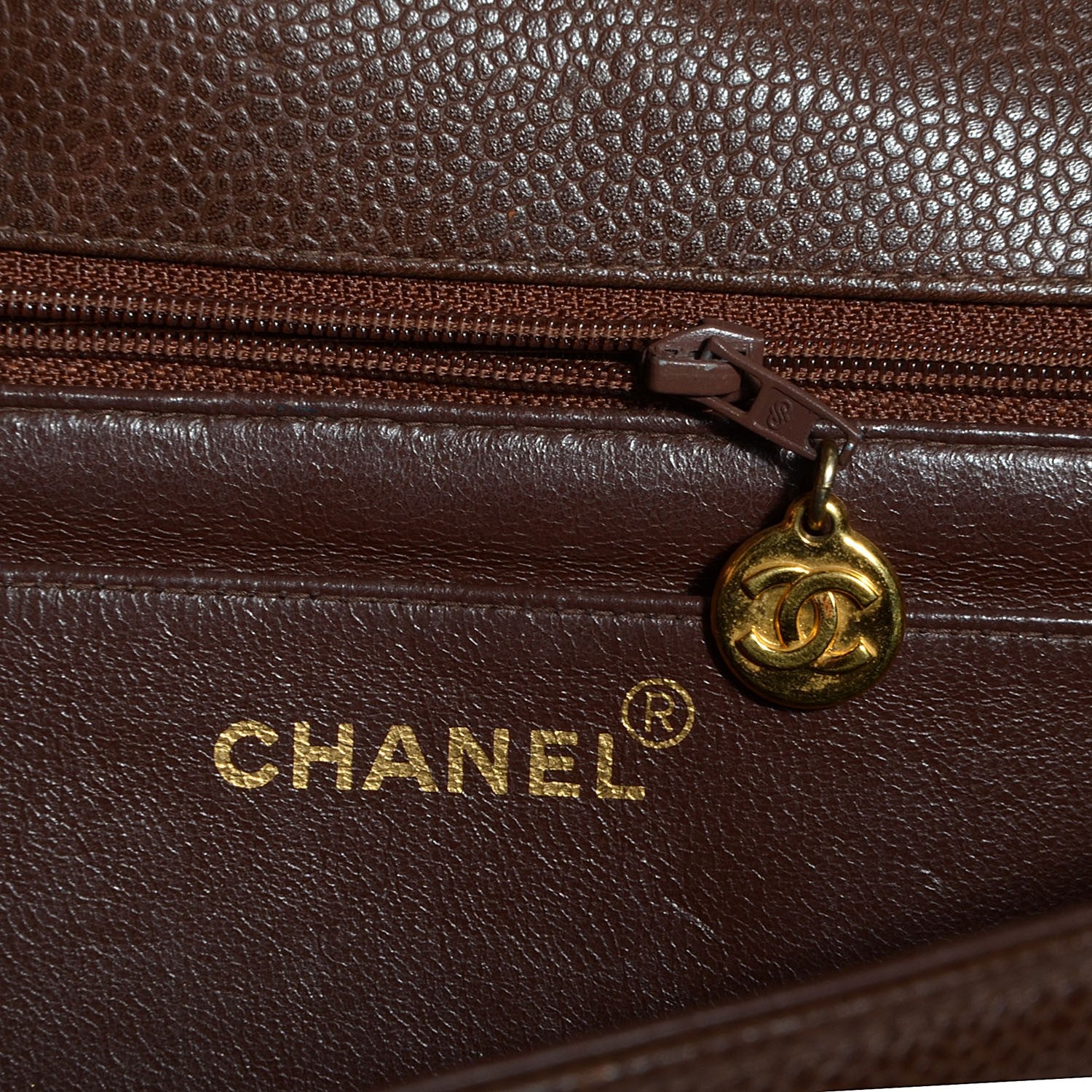 Chanel Caviar Horizontal Quilt Medium Single Flap Light Brown 6 of 9