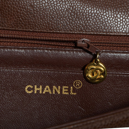 Chanel Caviar Horizontal Quilt Medium Single Flap Light Brown 6 of 9