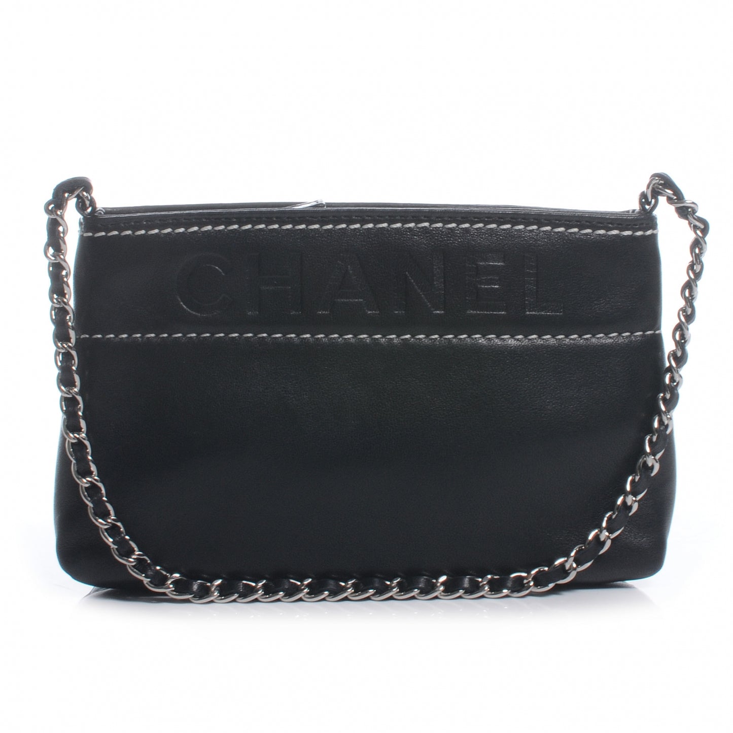 Leather Lax Pochette Bag Black