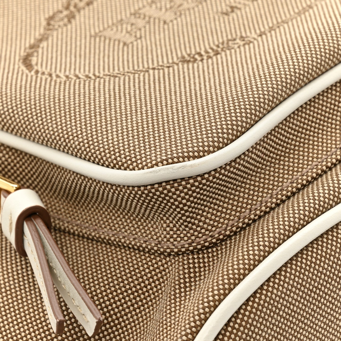 Raffia Canvas Striped Mini Bucket Bag Red White Corda Talco