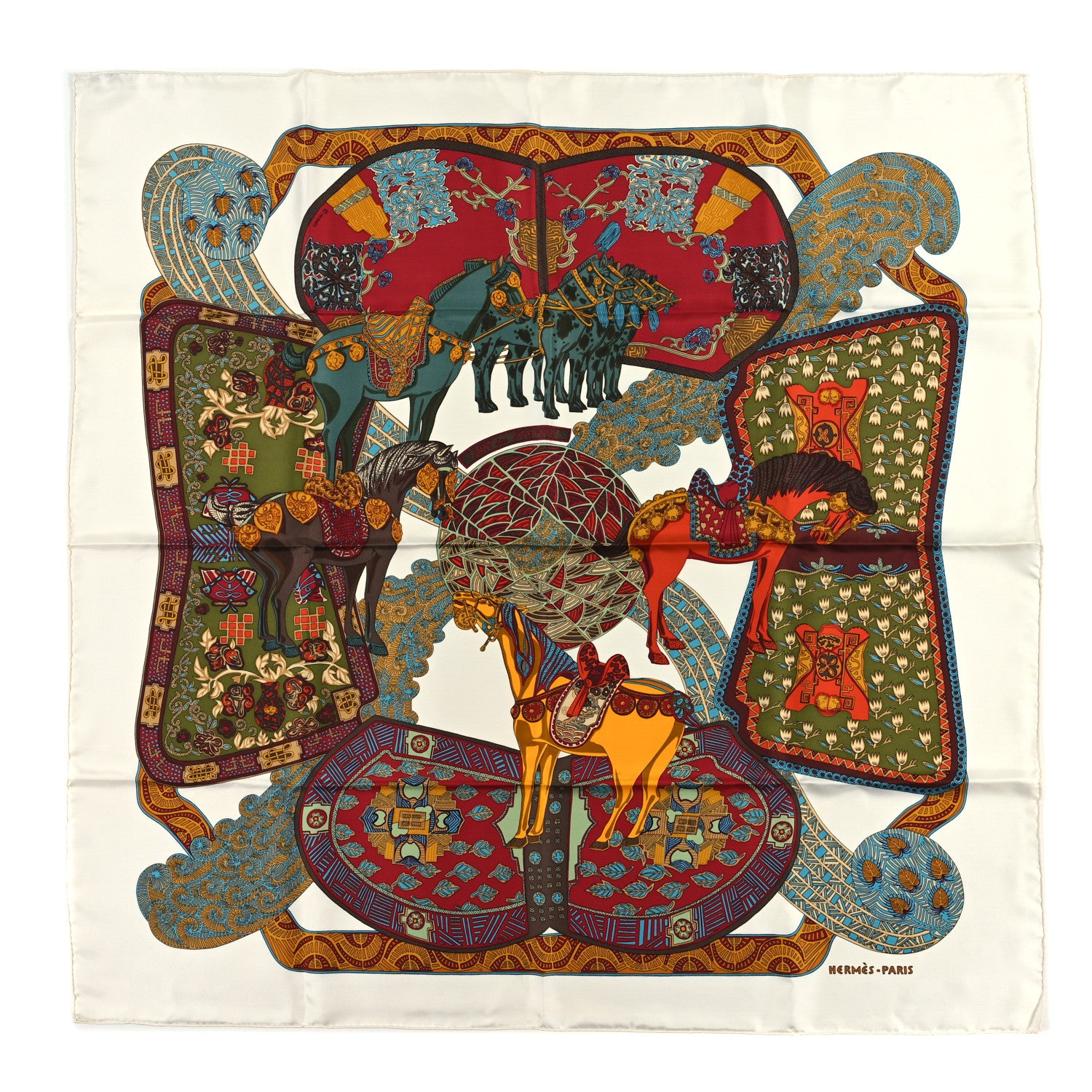 Hermes Silk Art Des Steppes Scarf 90 1 of 4