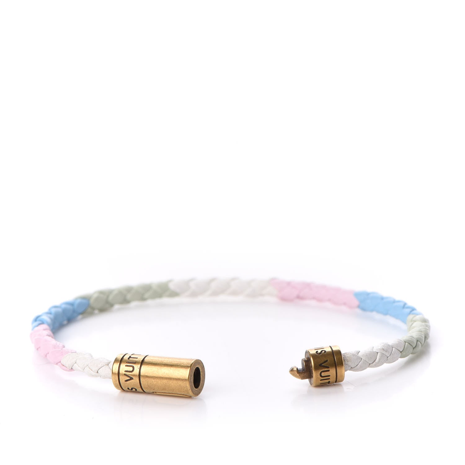 Louis Vuitton Keep It Braided Bracelet 19 Green Pink Blue White 4 of 5