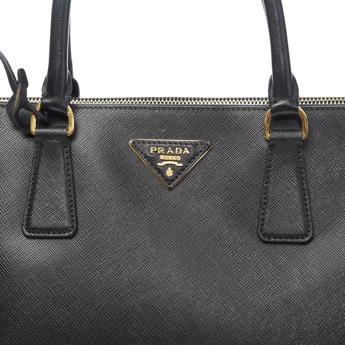 Saffiano Medium Galleria Double Zip Tote Black