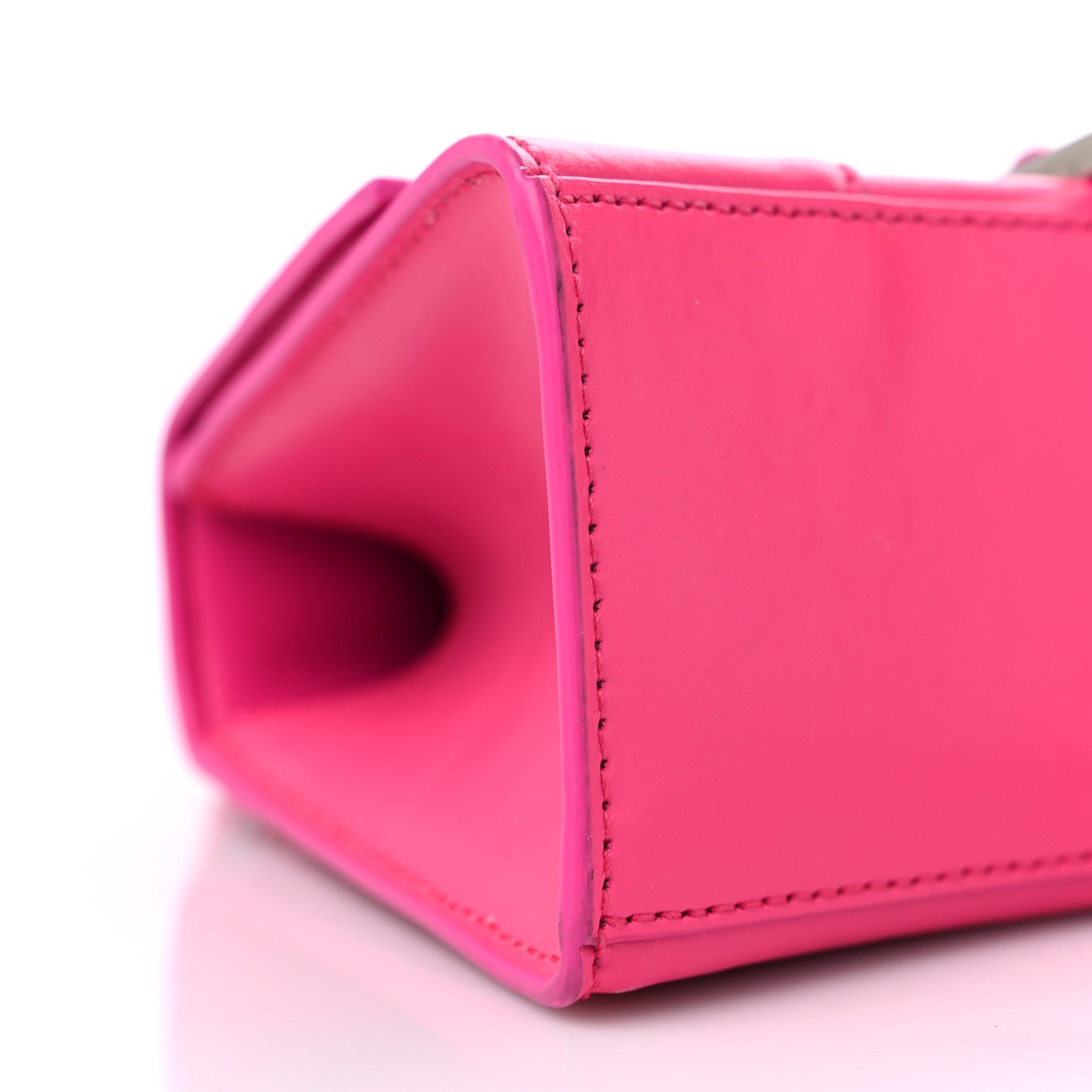 Balenciaga Shiny Box Calfskin Hourglass Top Handle Bag XS Acid Fuchsia 8 of 11