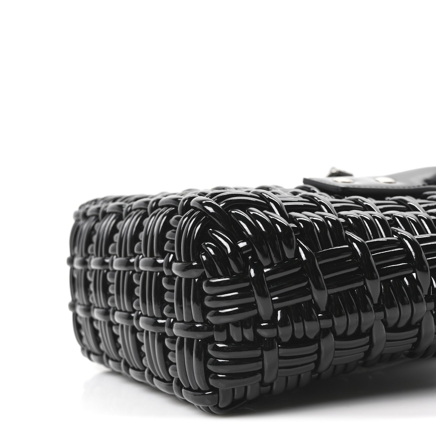 Balenciaga Faux Calfskin Braided Varnished XXS Bistro Basket Black 9 of 9