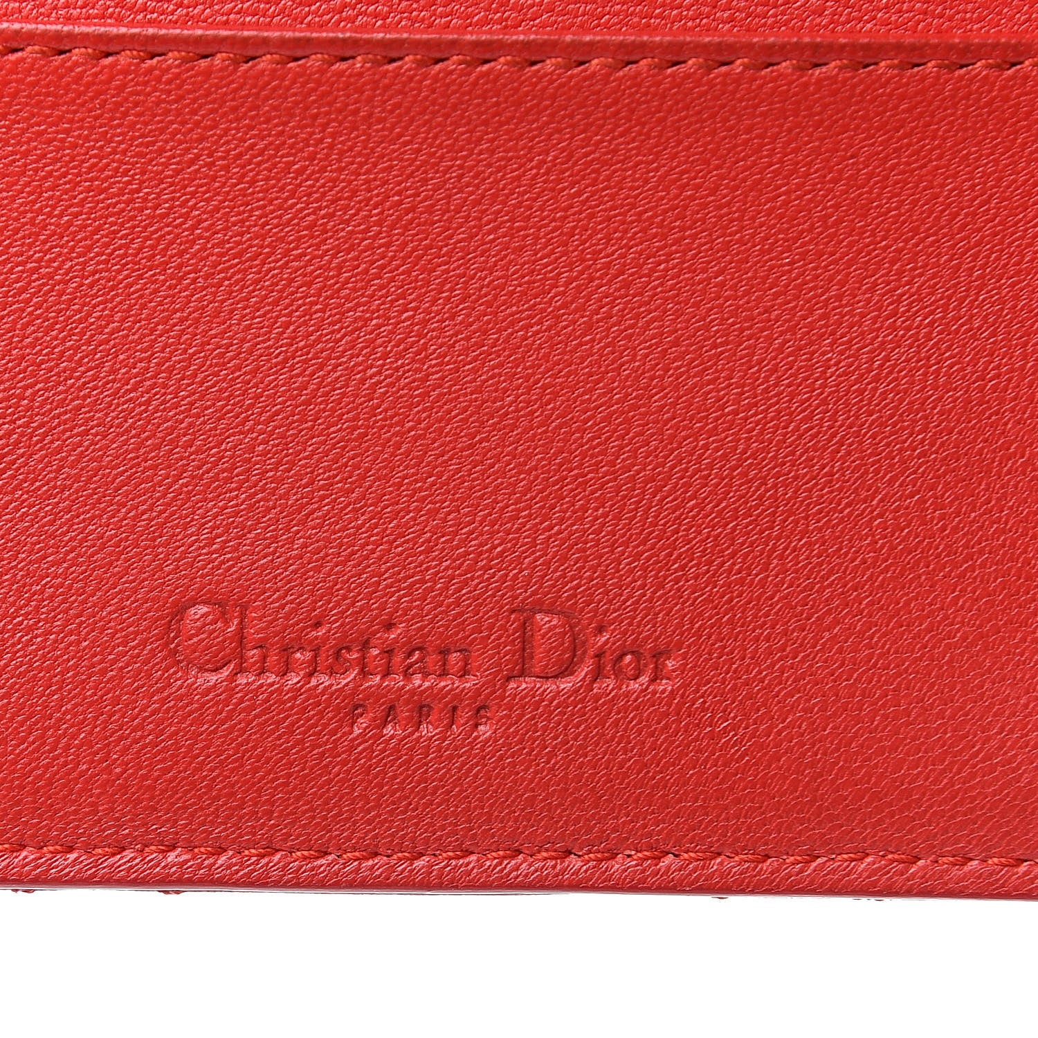 Christian Dior Lambskin Cannage Lady Dior Card Holder Red 8 of 11
