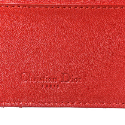 Christian Dior Lambskin Cannage Lady Dior Card Holder Red 8 of 11