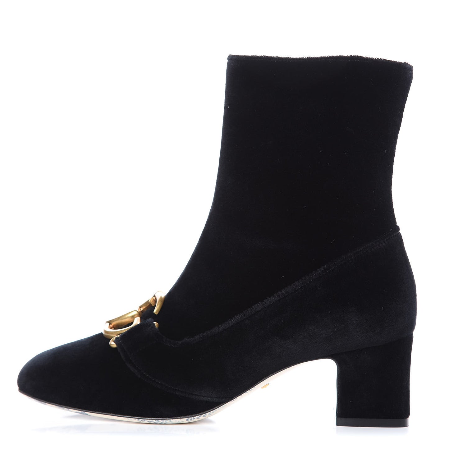 Softy Velvet Malaga Kid GG Victoire 55mm Ankle Boots 36 Black