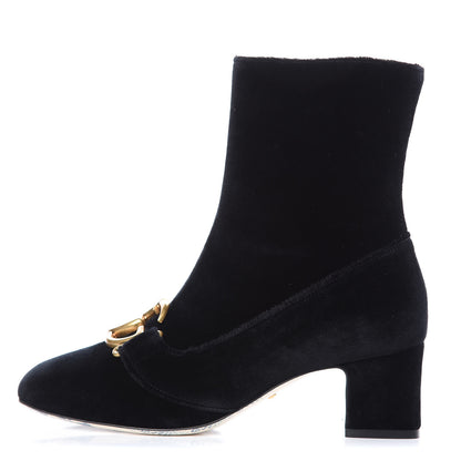 Gucci Softy Velvet Malaga Kid GG Victoire 55mm Ankle Boots 36 Black 1 of 8