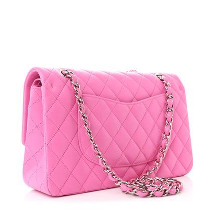 Chanel Lambskin Quilted Rainbow CC Medium Double Flap Neon Green Neon Pink 3 of 10