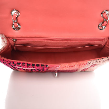 Chanel Tweed Patchwork Jumbo Single Flap Pink 6 of 10