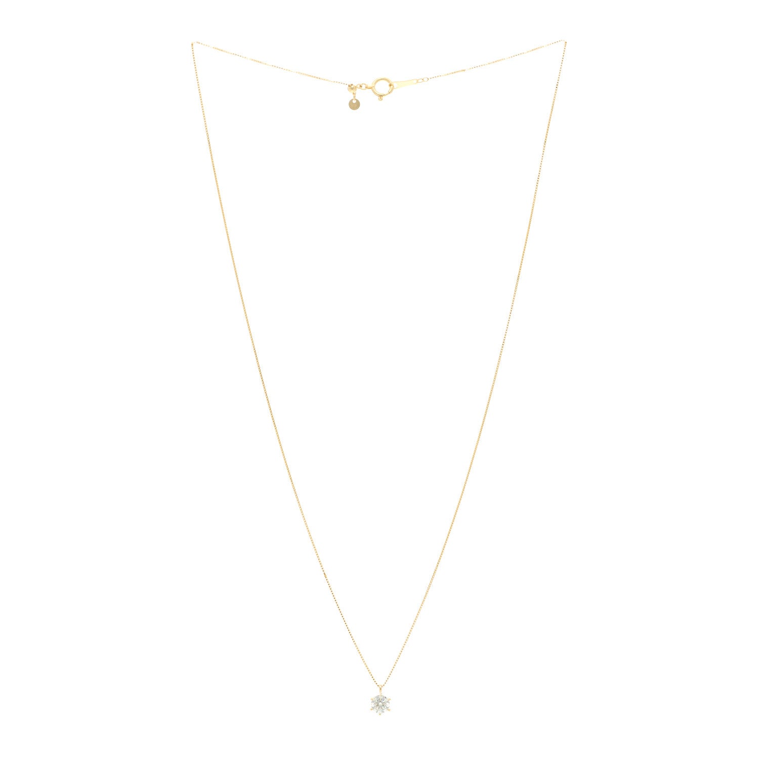 Parker & West by FASHIONPHILE 18K Yellow Gold Diamond .42ct Solitaire Pendant Necklace 3 of 6