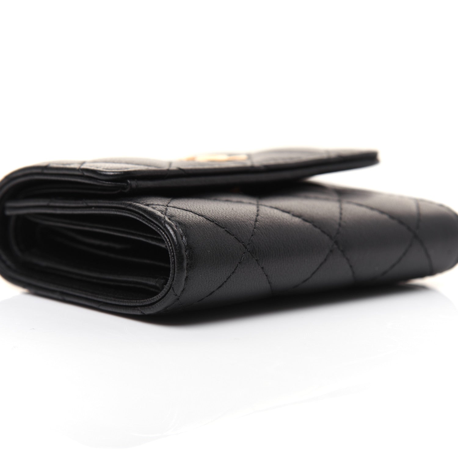 Chanel Lambskin Quilted Small Compact Wallet Black 7 of 13