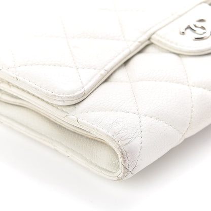 Chanel Caviar Quilted Large Flap Wallet White 10 of 13