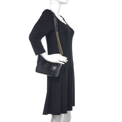 Chanel Aged Calfskin Quilted Small Gabrielle Hobo Black 2 of 11
