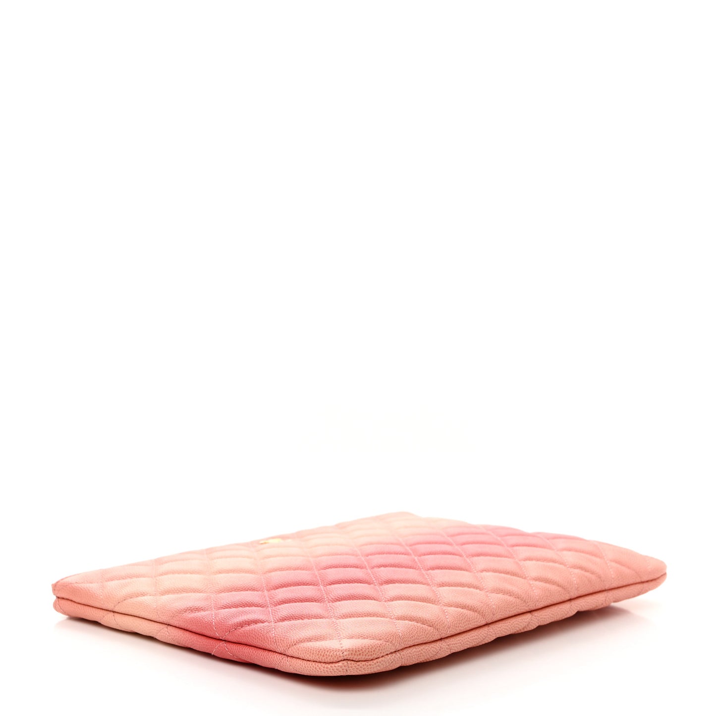 Caviar Quilted Ombre Medium Cosmetic Case Coral